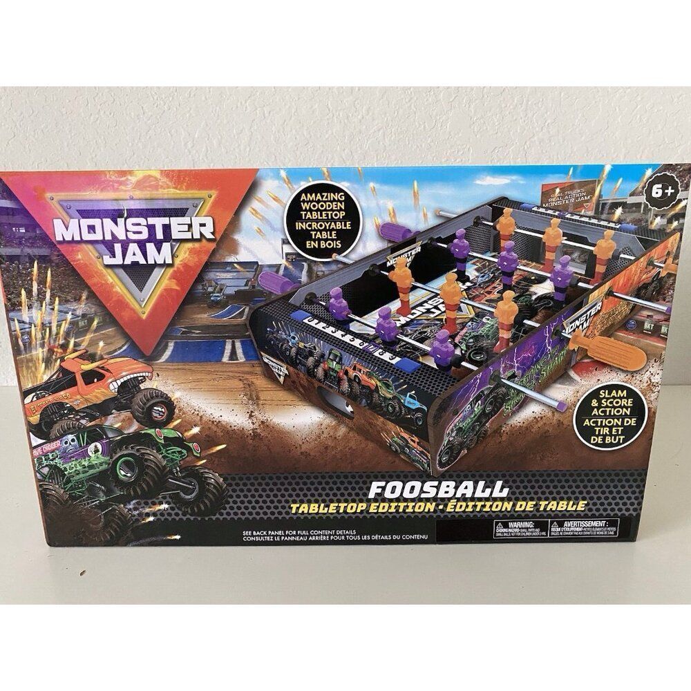 Monster Jam Table Top Foosball Wooden Tabletop Edition Slam And Score Action NEW